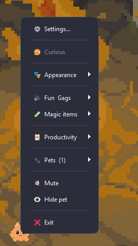 Right-click context menu