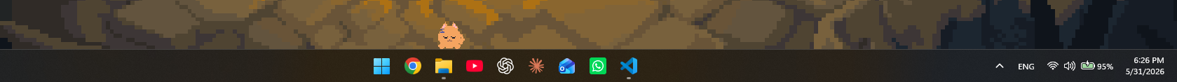 Desktop Pet sitting on the Windows taskbar